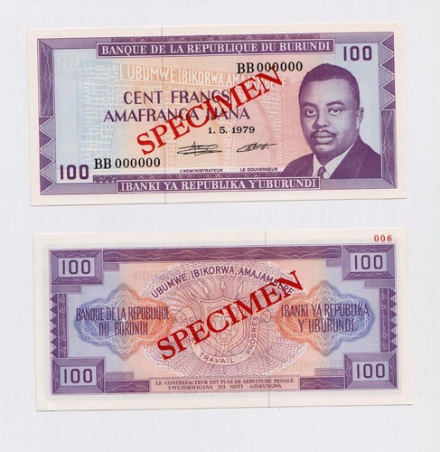 Specimplare burundi 100 - specimplare:,